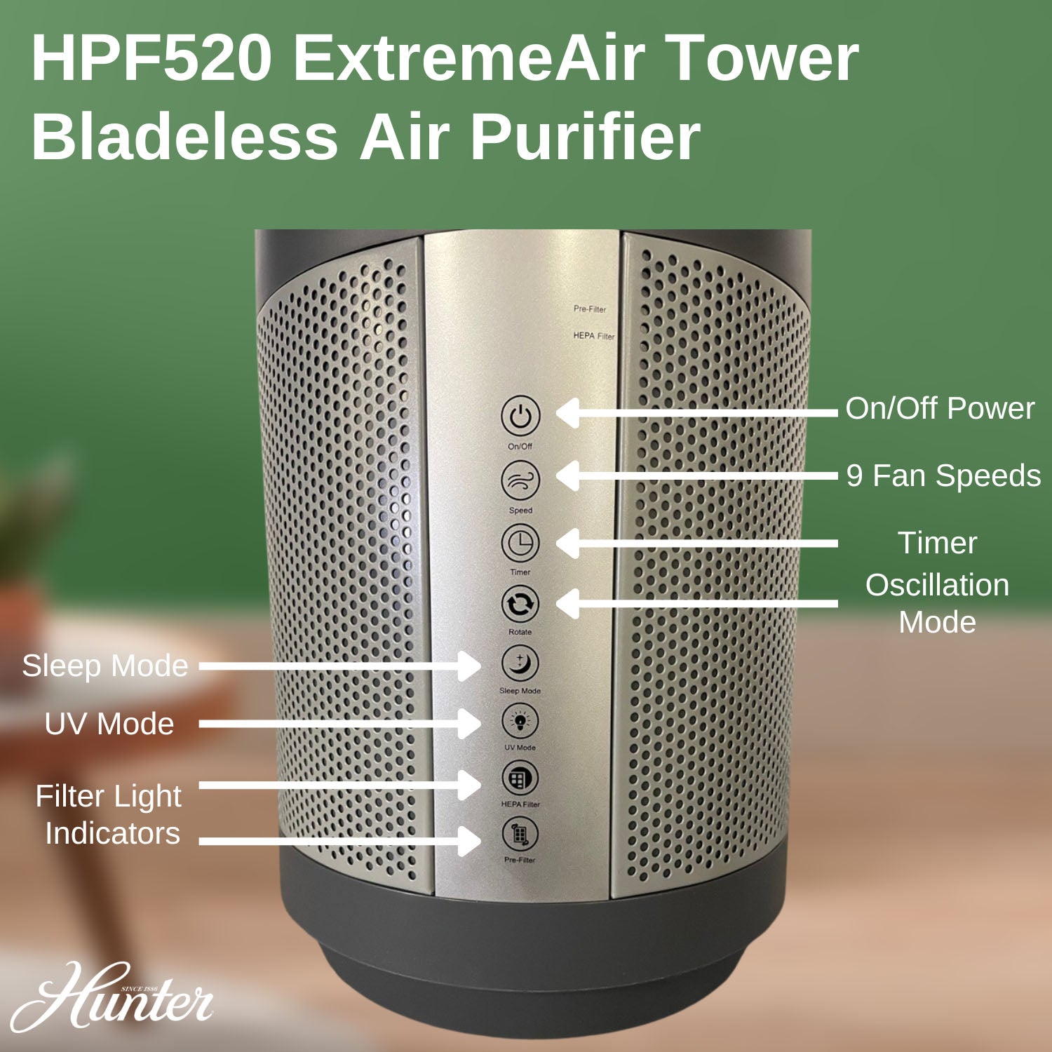 Hunter HPF520 ExtremeAir Tower Bladeless Air Purifier